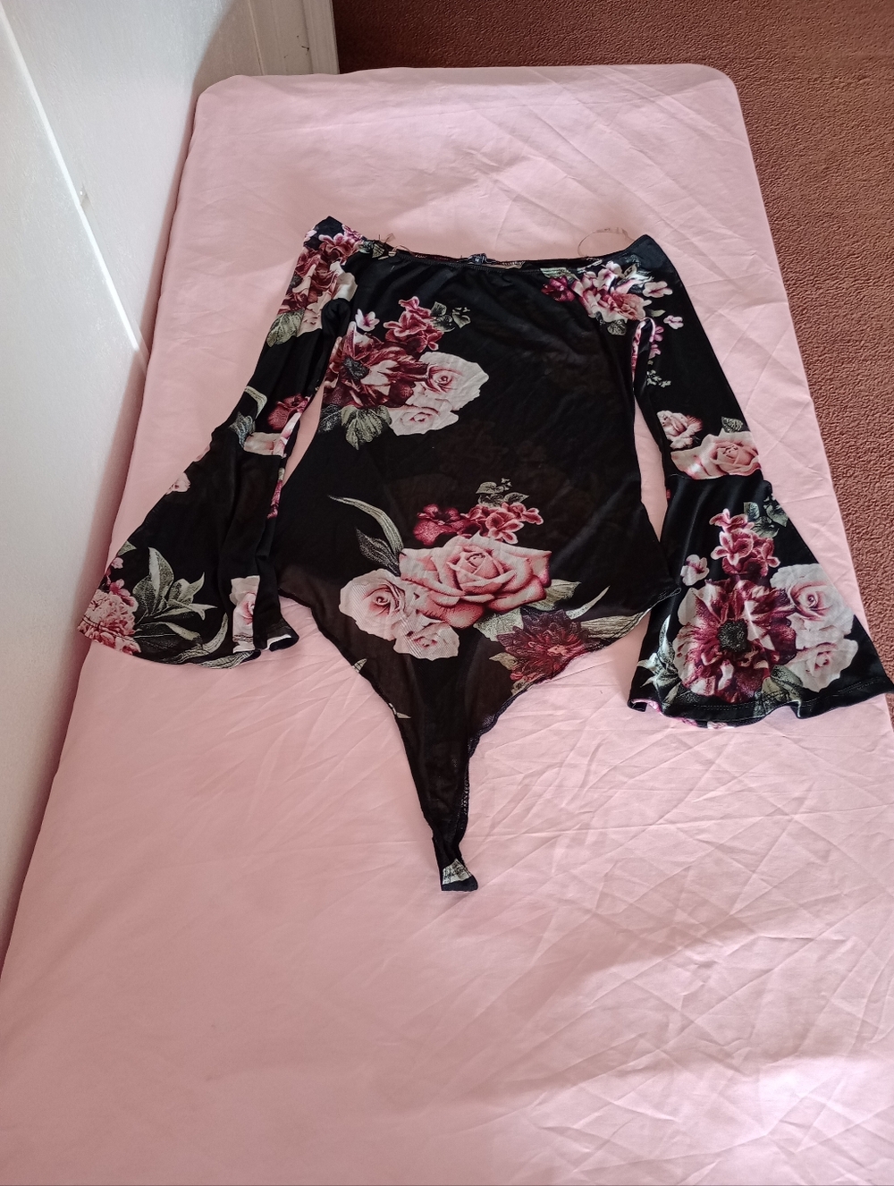 Iris Floral see thru bodysuit size Medium
